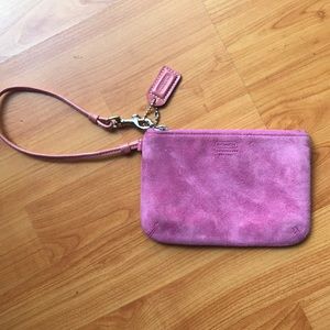 Coach Pink Suede wristlet